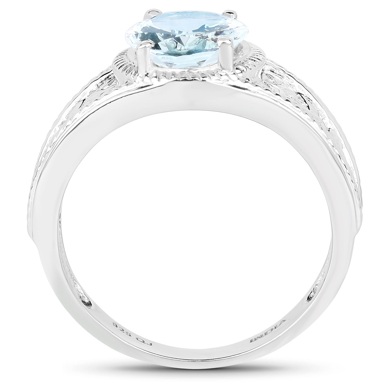 2.25 Carat Genuine Aquamarine .925 Sterling Silver Ring DestGlow