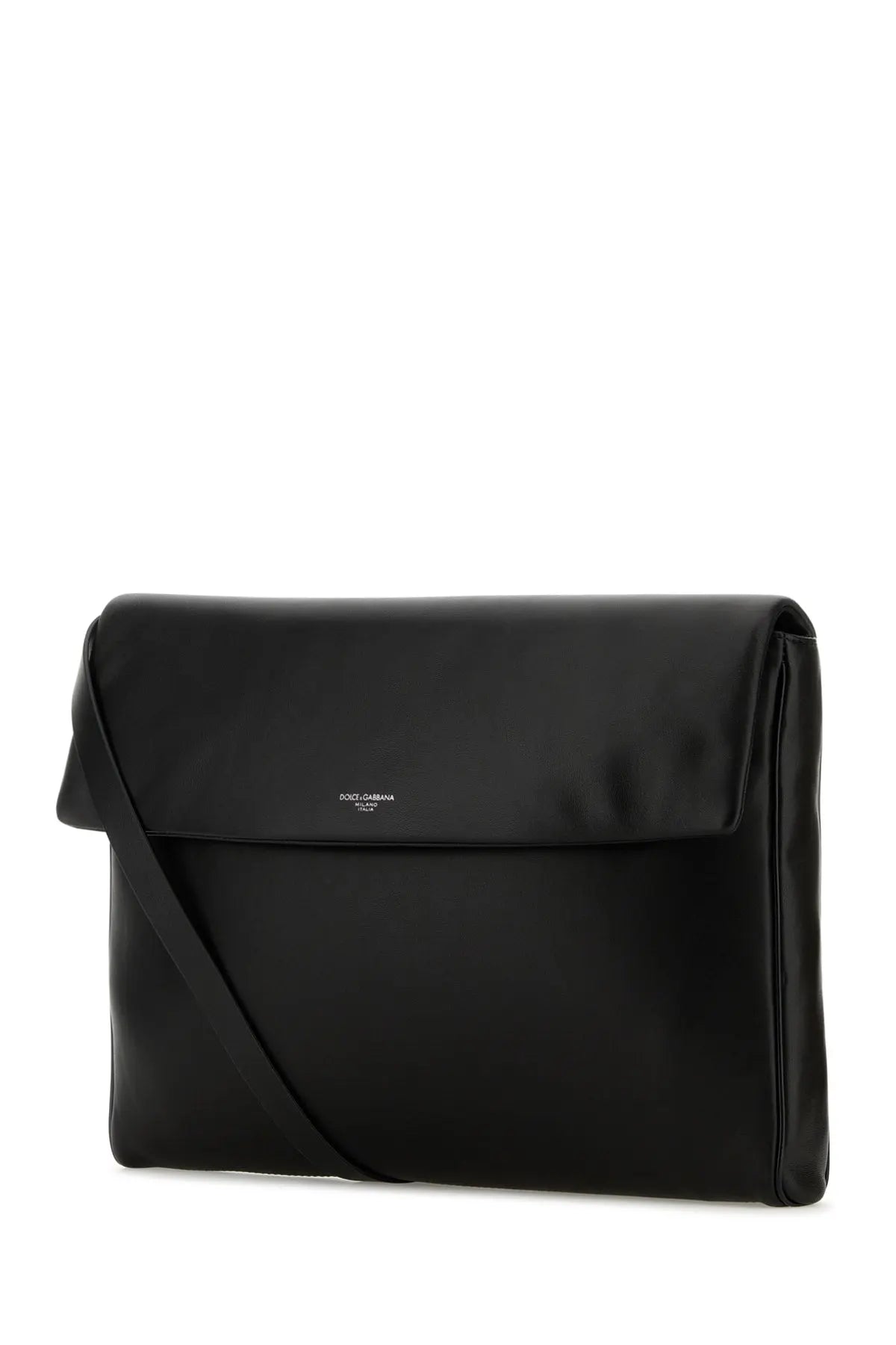 Dolce & Gabbana Men Black Nappa Leather Mediterraneo Clutch DestGlow