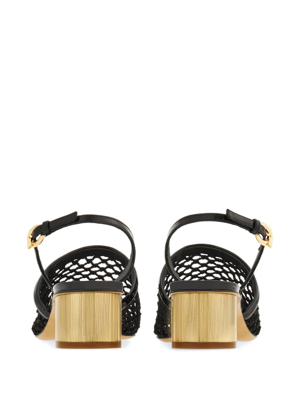 Ferragamo Women Kay 40 Mesh And Leather Slingback by Luosophy