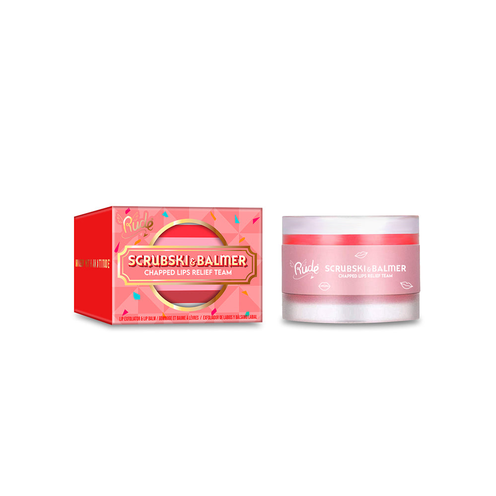 RUDE Scrubski & Balmer Lip Exfoliator and Lip Balm - Juicy Peach - DestGlow