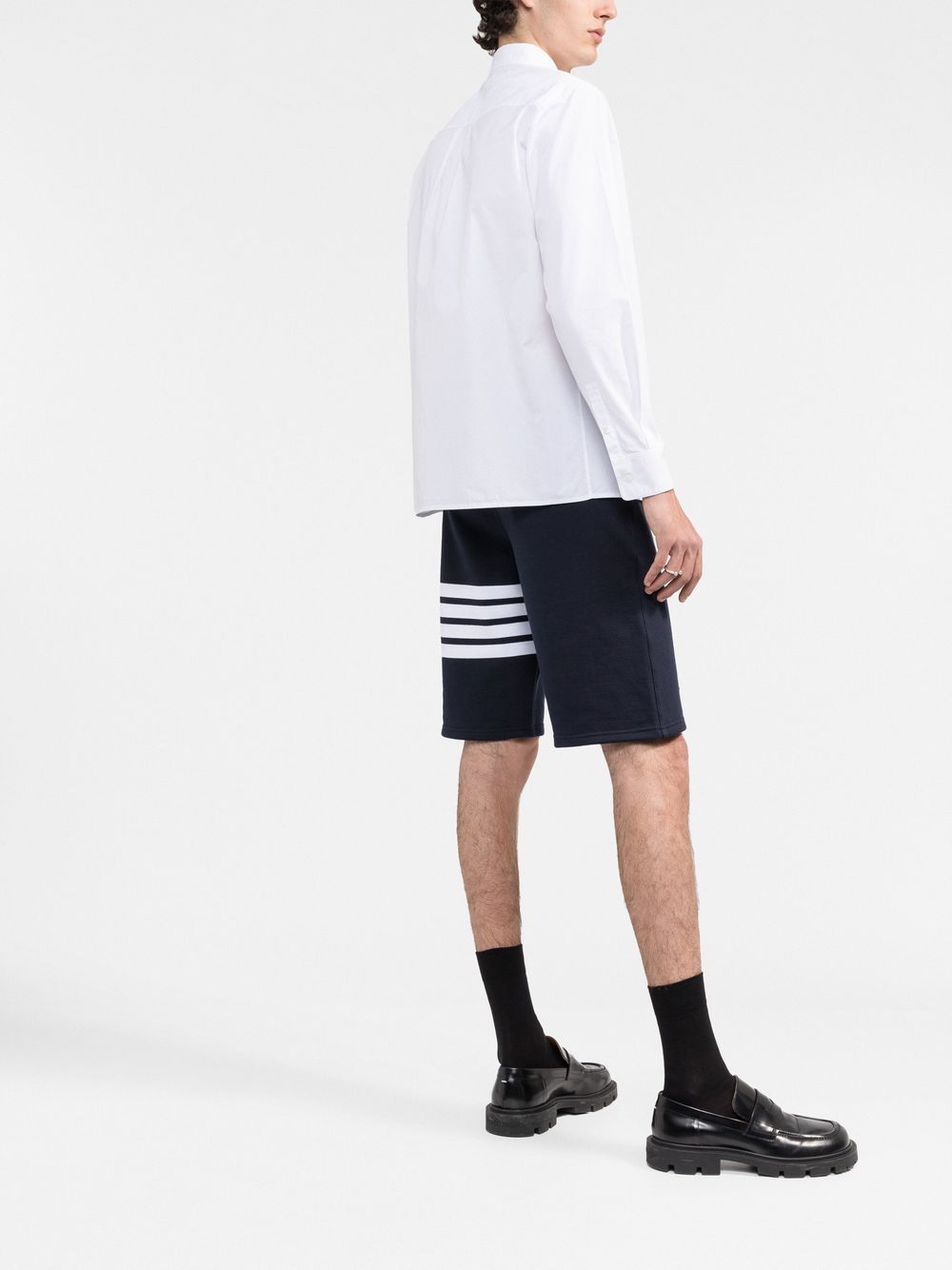 Thom Browne Men Classic Loopback 4-Bar Track Shorts by Luosophy