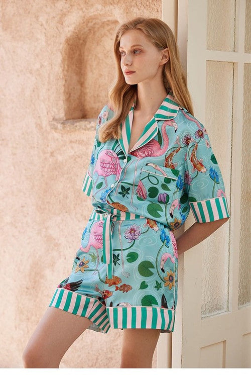 Women's Printed Two-Piece Pajama Set - Comfortable Sleepwear
