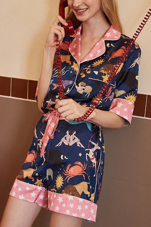 Women's Printed Two-Piece Pajama Set - Comfortable Sleepwear