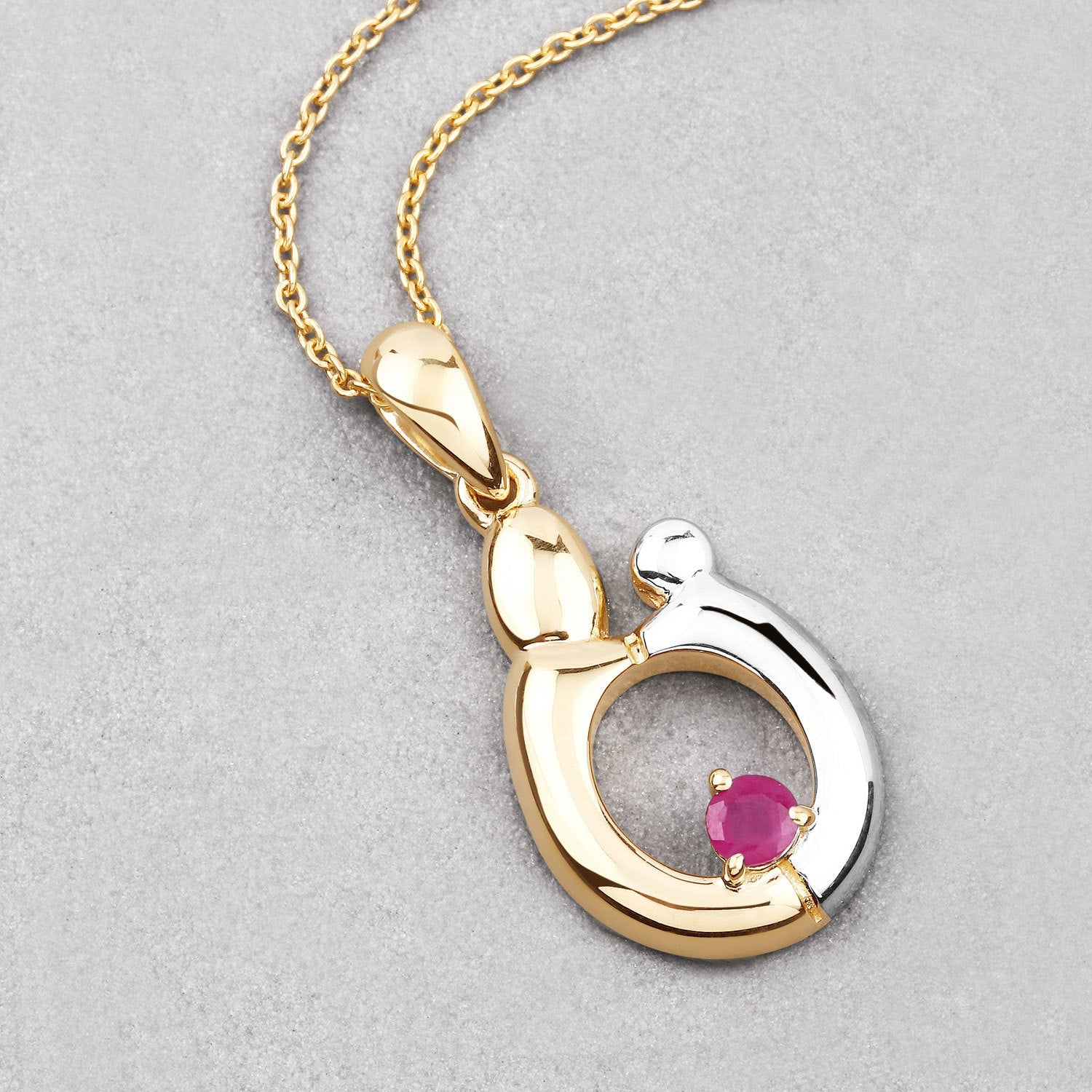 0.20 Carat Genuine Ruby .925 Sterling Silver Pendant by Bids.com