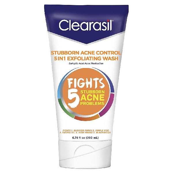 Clearasil Exfoliating Wash, Stubborn Acne Control, 5 In 1 6.78 Fl Oz by Pasteur Pharmacy