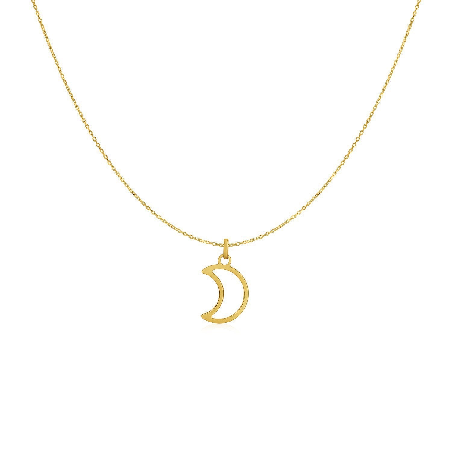14k Yellow Gold Necklace with Moon by Bids.com