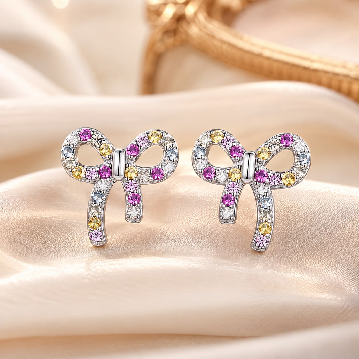 925 Sterling Silver White Gold Plated Pavé Setting CZ Earrings 1.0cm for Women DestGlow