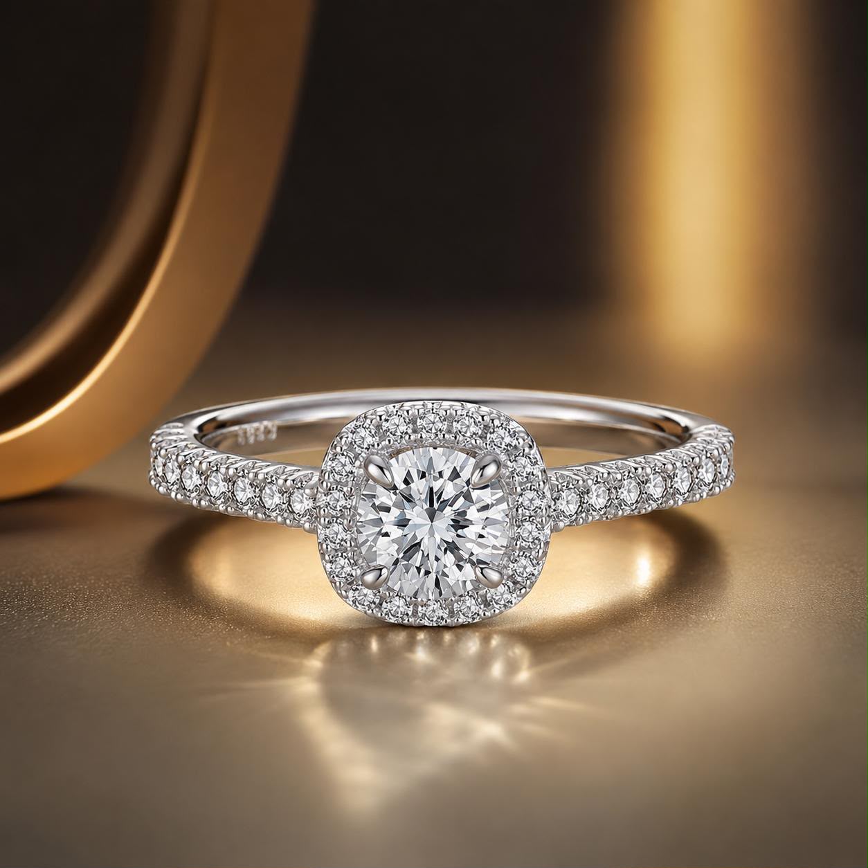 925 Sterling Silver Moissanite 0.5 Carat Ring for Women - Size 6 DestGlow