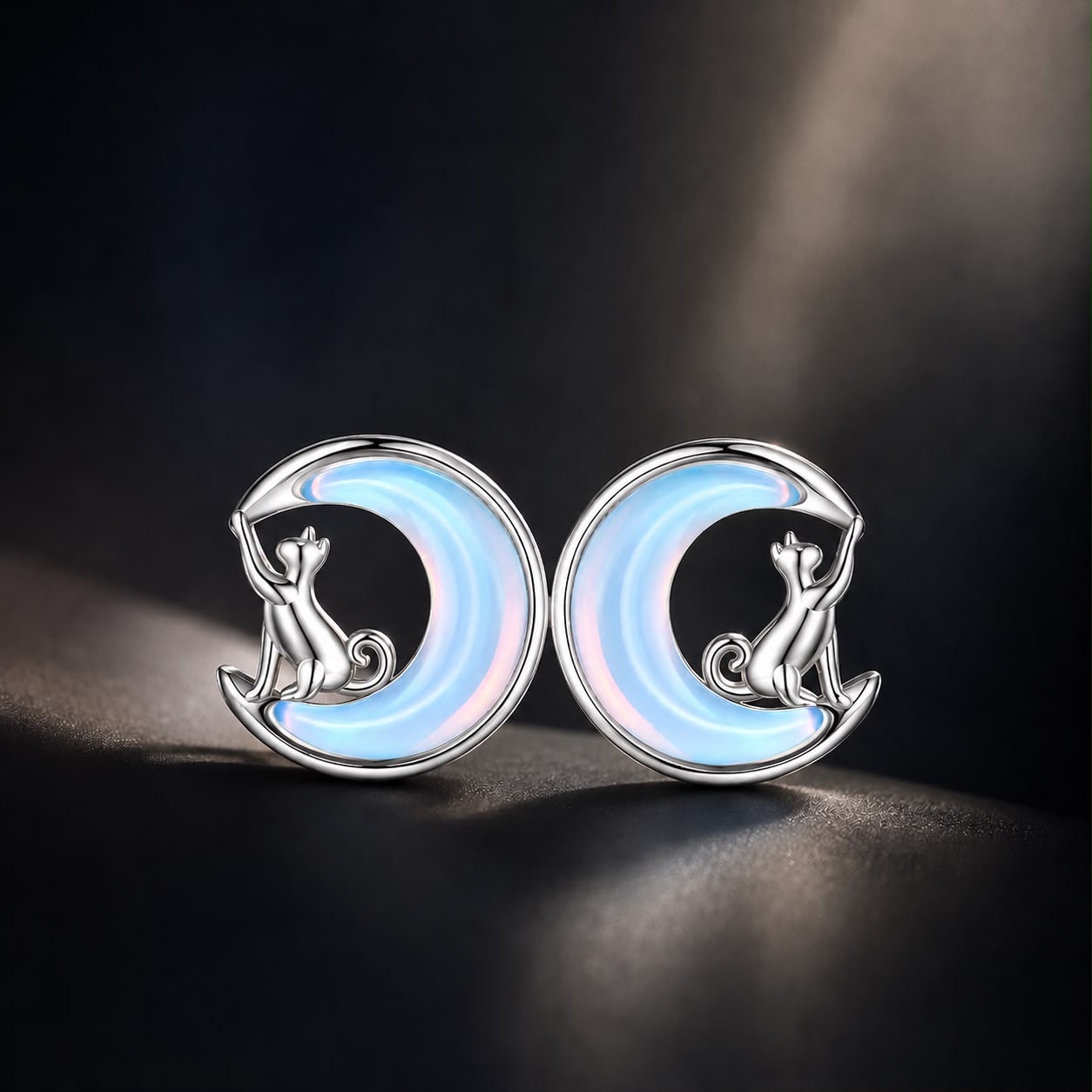 925 Sterling Silver Earrings with Transparent Glass, 13mm x 12mm for Women DestGlow