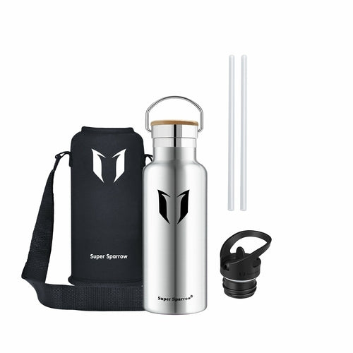 Insulated Stainless Steel Water Bottle - 17oz/500ml Double Wall Vacuum Flask