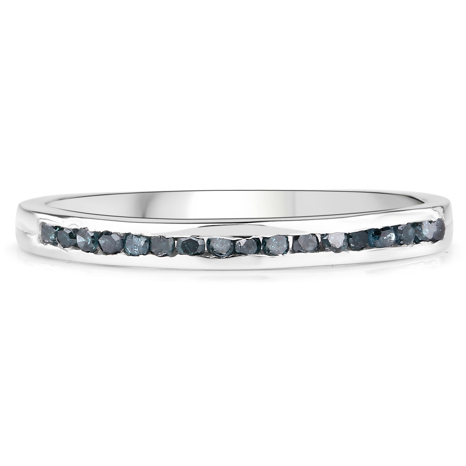 0.20 Carat Genuine Blue Diamond .925 Sterling Silver Ring by Bids.com