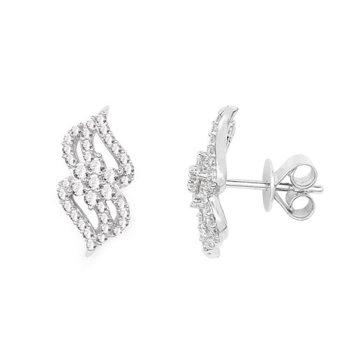 0.68 Carat Genuine White Diamond 14K White Gold Earrings (G-H Color, SI1-SI2 Clarity) by Bids.com