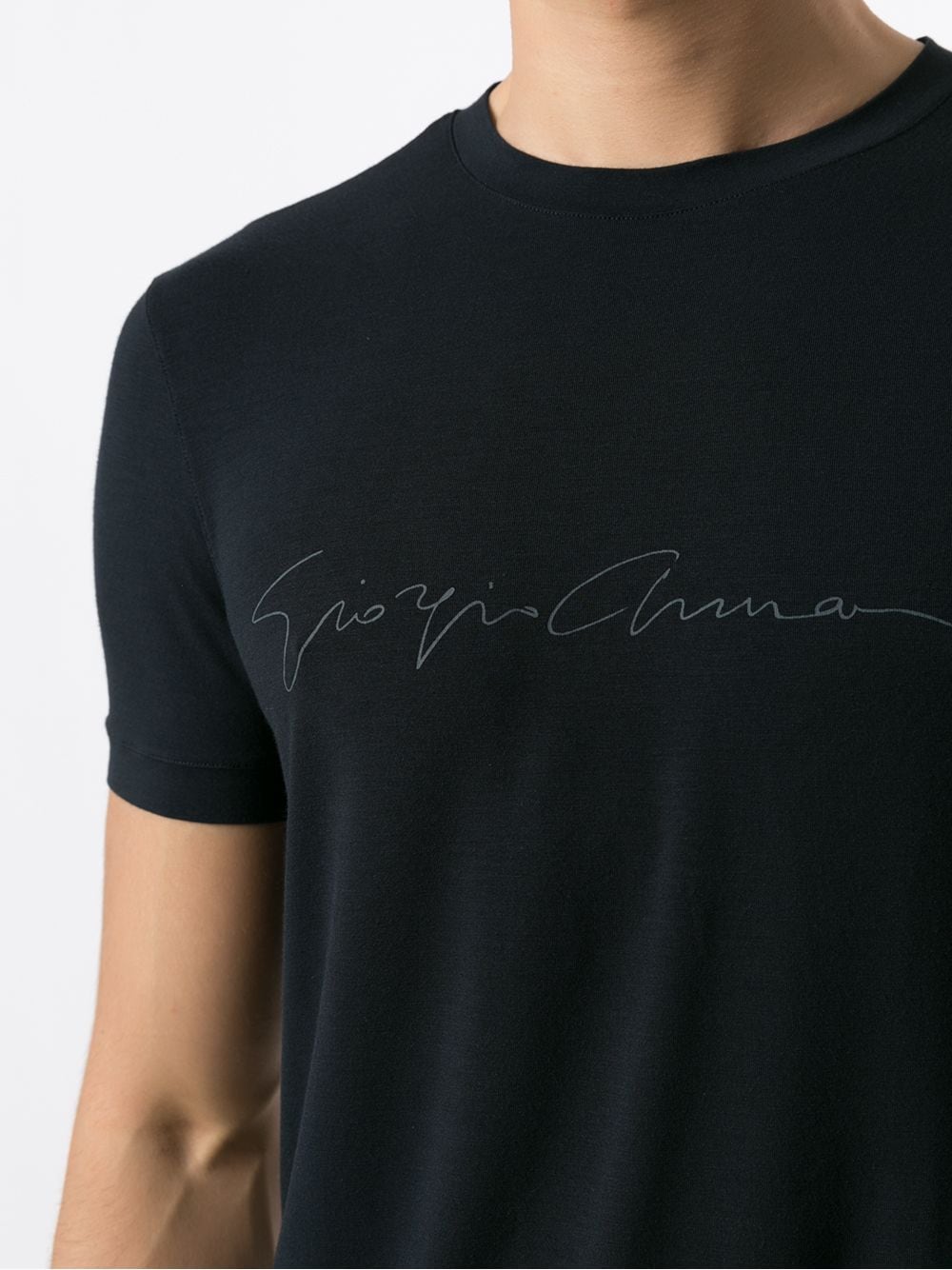 Giorgio Armani Men Asv Stretch-Viscose T-Shirt With Signature Logo by Luosophy