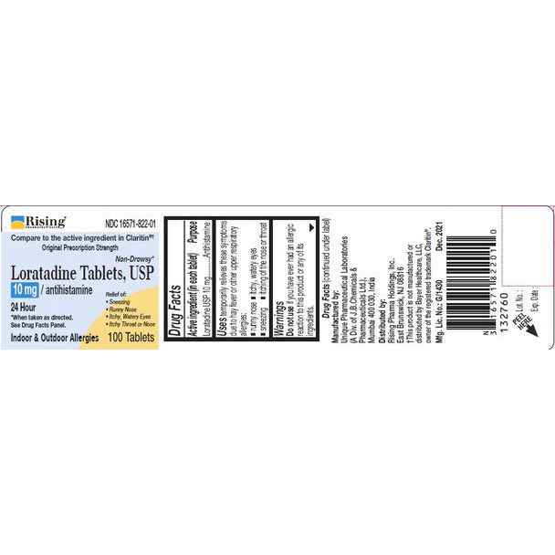 Rising Pharma Allergy Relief Tablets, Compare To Claritin