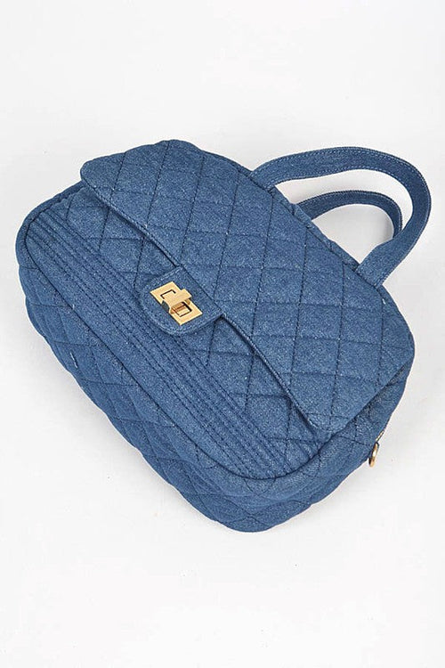 Quilted Denim Weekender Gym Bag - Large Travel Duffle Bag for Sports & Fitness