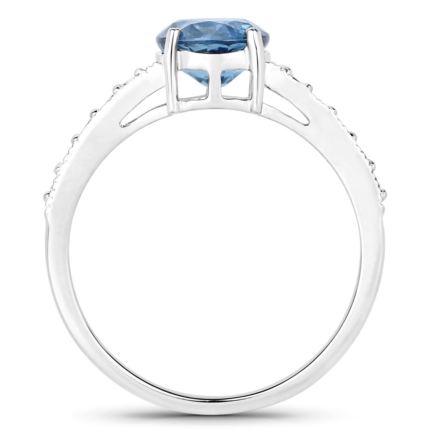 1.90 Carat Genuine Blue Sapphire and White Diamond 14K White Gold Ring by Bids.com