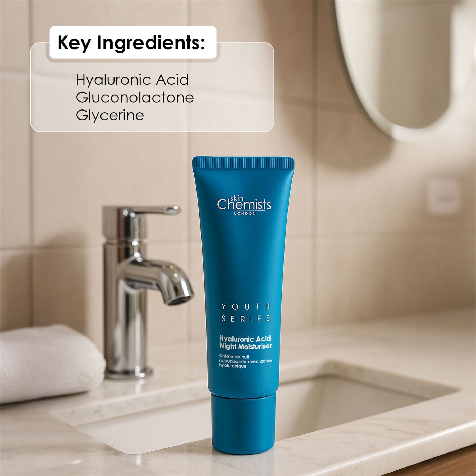 1% Hyaluronic Acid Night Moisturiser 50ml by skinChemists US