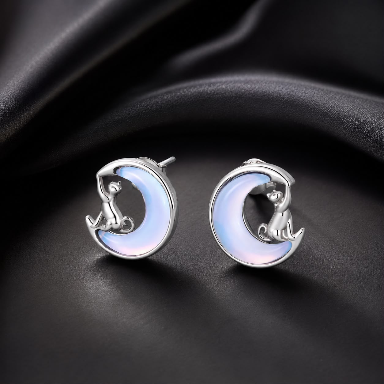 925 Sterling Silver Earrings with Transparent Glass, 13mm x 12mm for Women DestGlow
