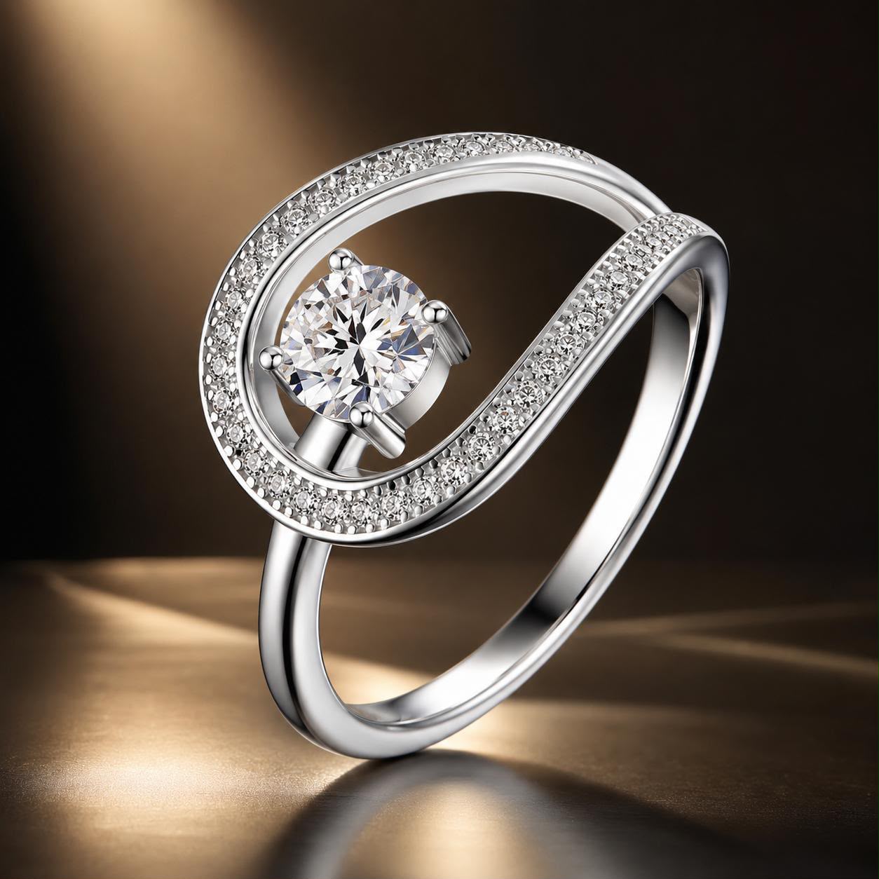 925 Sterling Silver 0.50 Carat Moissanite Ring Size 6 for Women DestGlow