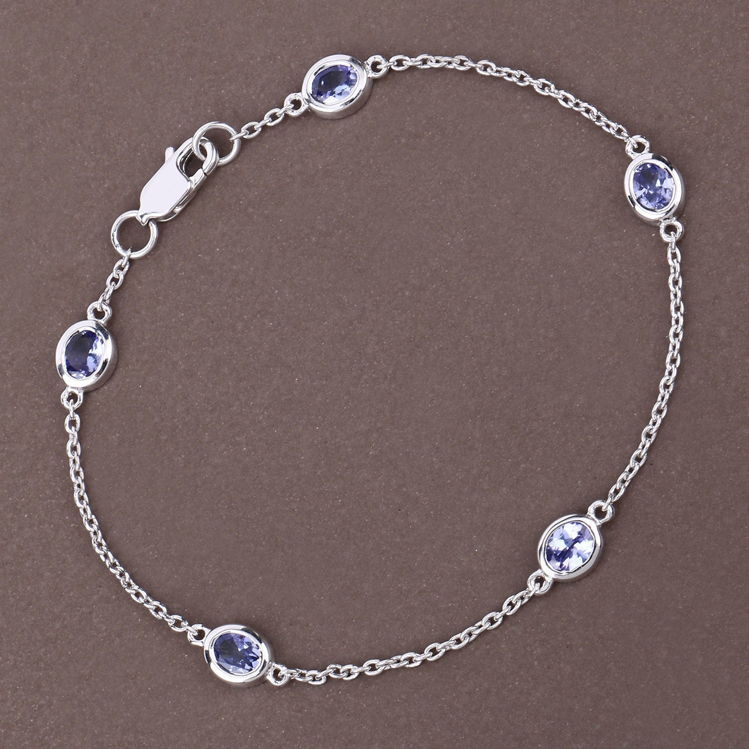 1.65 Carat Genuine Tanzanite .925 Sterling Silver Bracelet by Bids.com