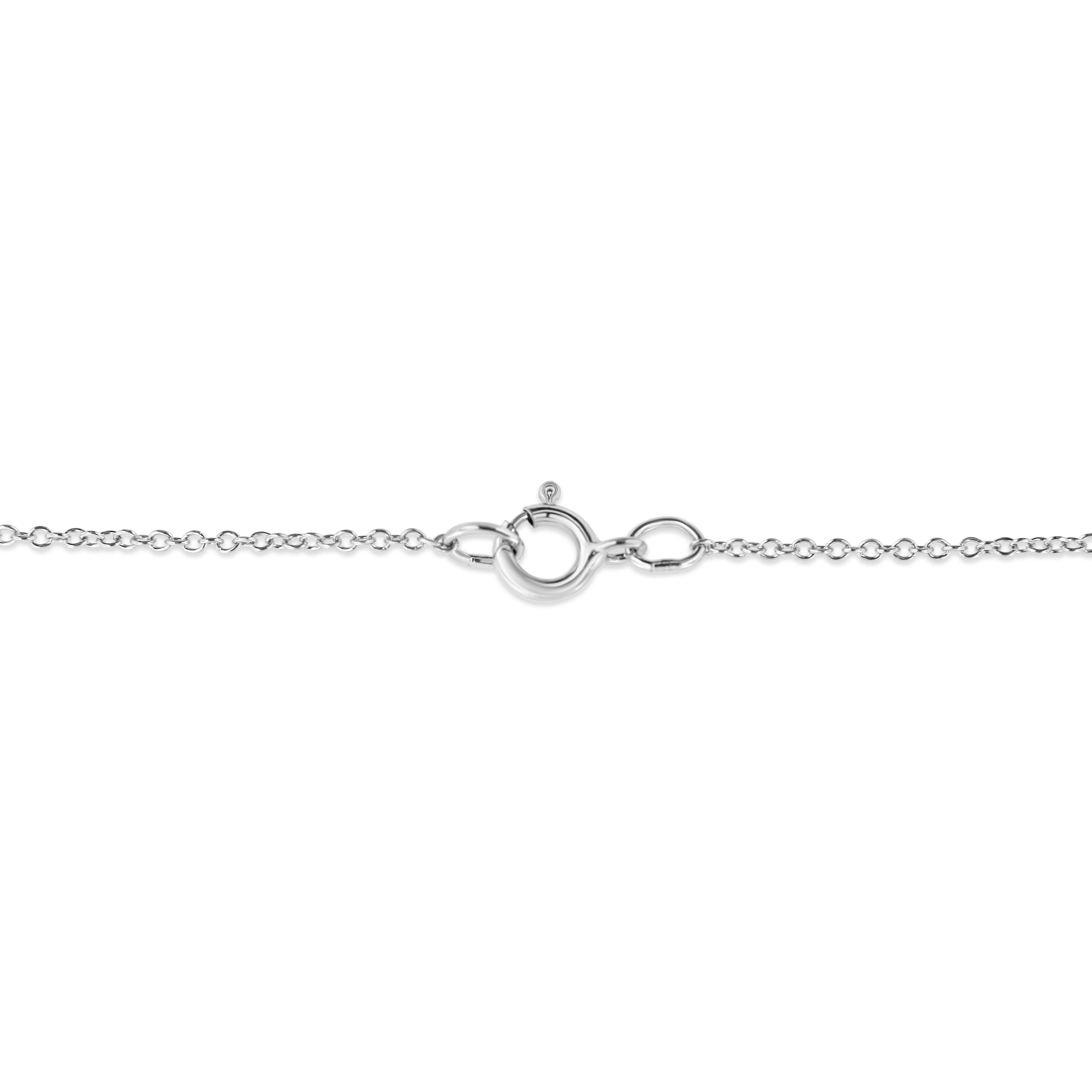 .925 Sterling Silver Prong-Set Diamond Accent Double Heart 18" Pendant Necklace (I-J Color, I1-I2 Clarity) DestGlow