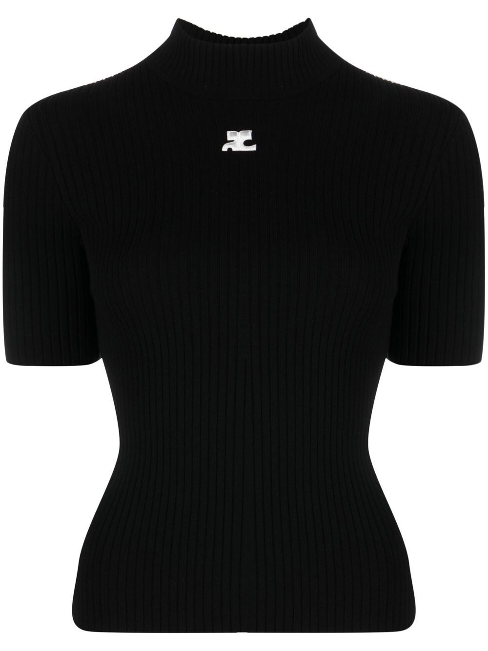 Courreges Women Reedition Short Sleeves Ribbed Knitted Sweater by Luosophy