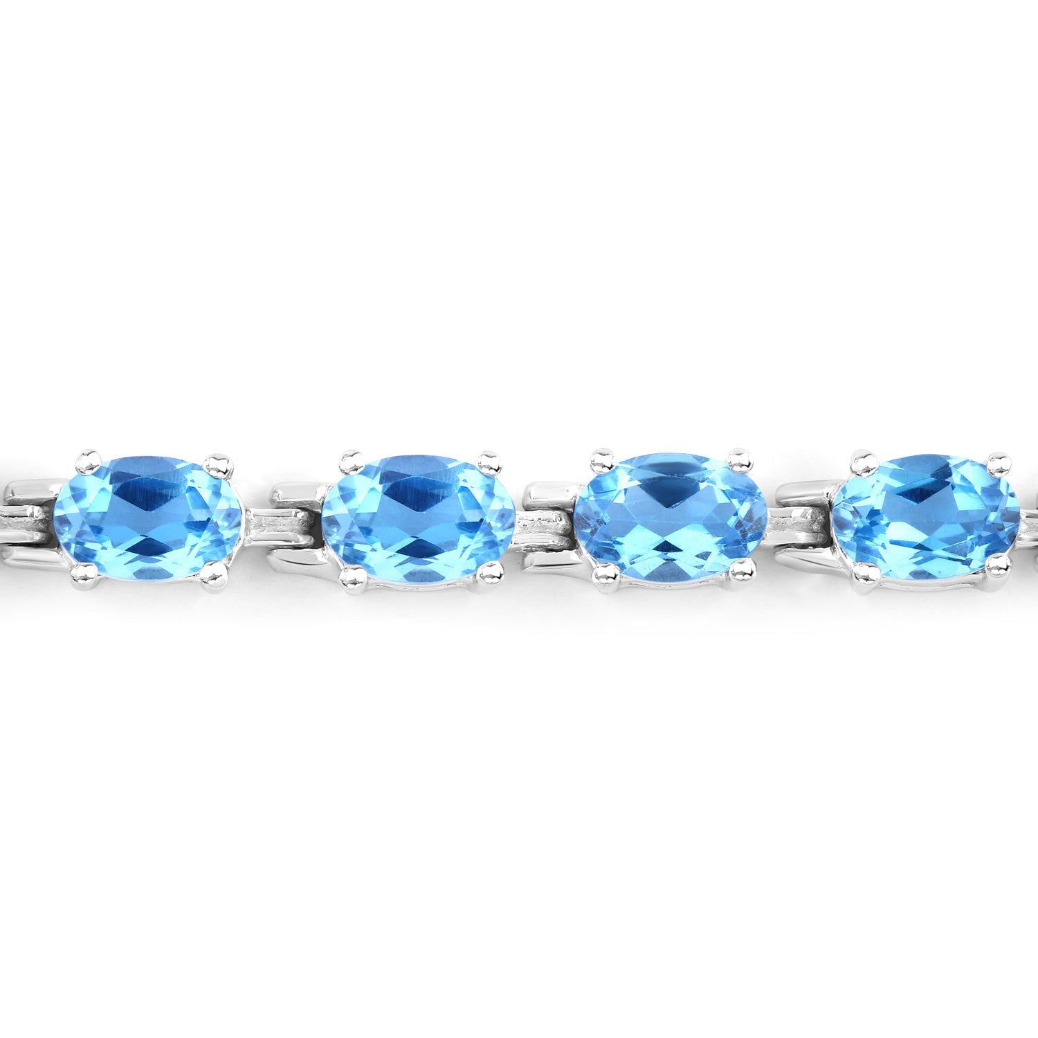 10.71 Carat Genuine Swiss Blue Topaz .925 Sterling Silver Bracelet DestGlow