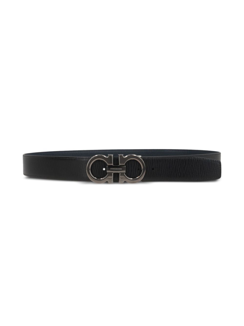 Ferragamo Men Semi-Matt Grained Leather Reversible Gancini Belt by Luosophy