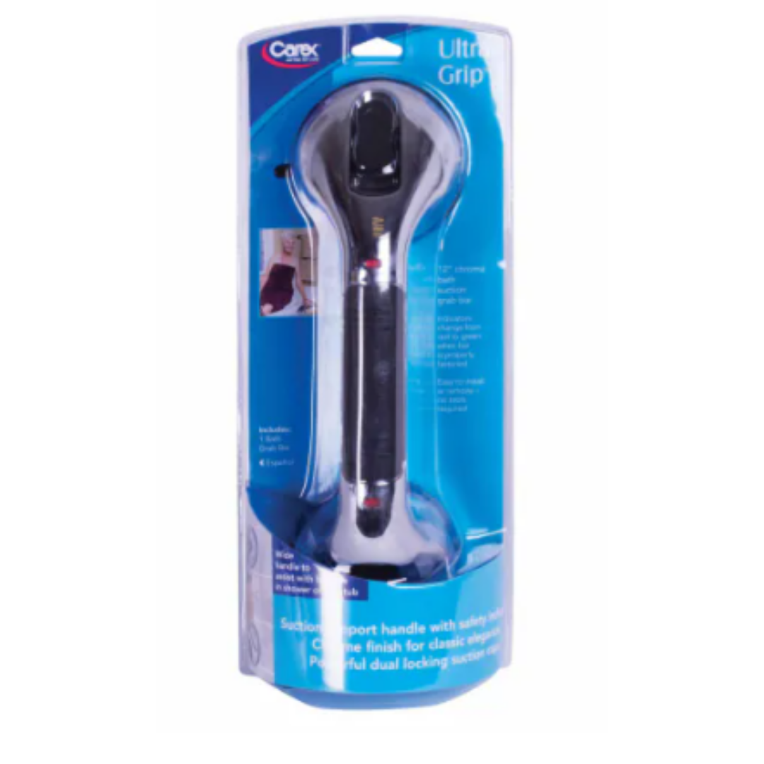 Carex Ultra Grip Suction Bath Grab Bar Chrome (12 inch) DestGlow