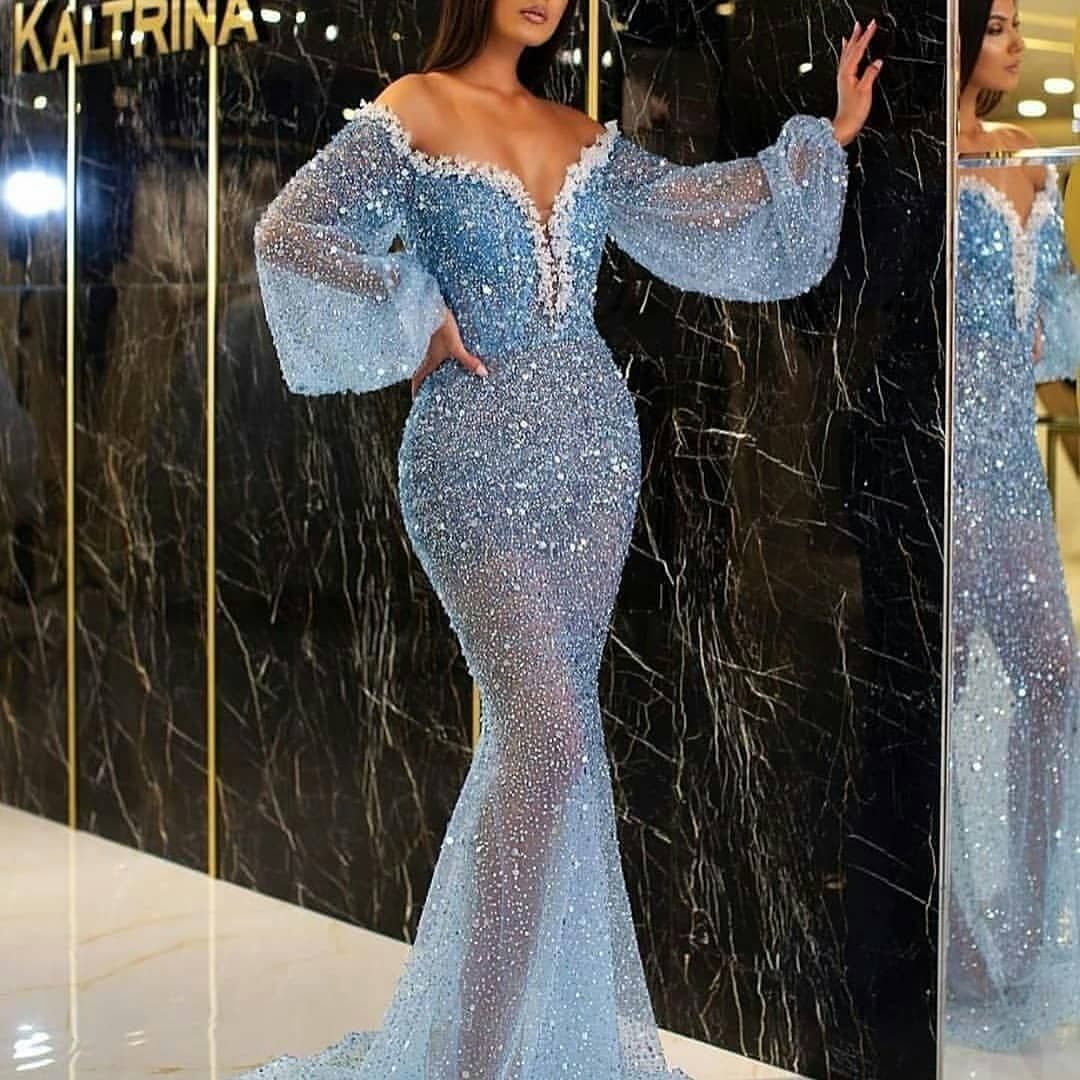 Spring Summer Women Clothing Casual Dress Elegant Gold V neck See through Fishtail Evening Dress by Ragazza