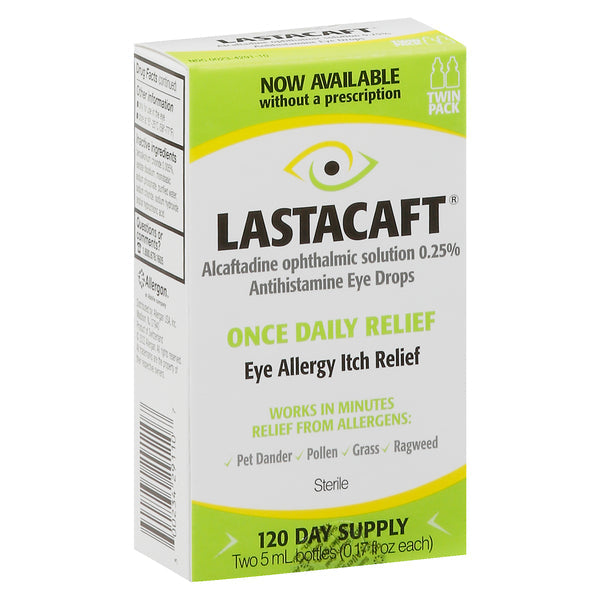 Lastacaft Once Daily Relief Antihistamine Eye Drops, 0.25% - 5 mL (2 Pack) by Pasteur Pharmacy