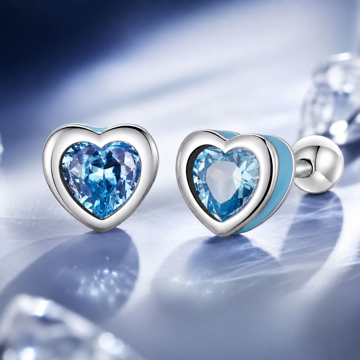925 Sterling Silver Earrings with Pavé Setting and Enamel for Women DestGlow