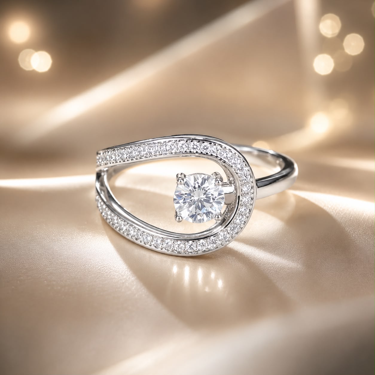 925 Sterling Silver 0.50 Carat Moissanite Ring Size 6 for Women DestGlow