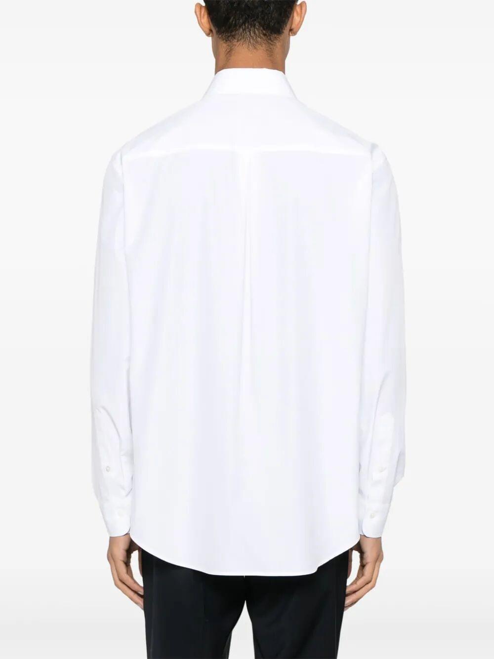 Fendi Men Topstitched Fendi Roma Lettering Cotton Shirt