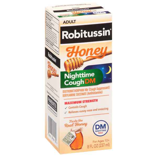 Robitussin Adult Maximum Strength Honey Nighttime Cough DM 8 Fl Oz - DestGlow