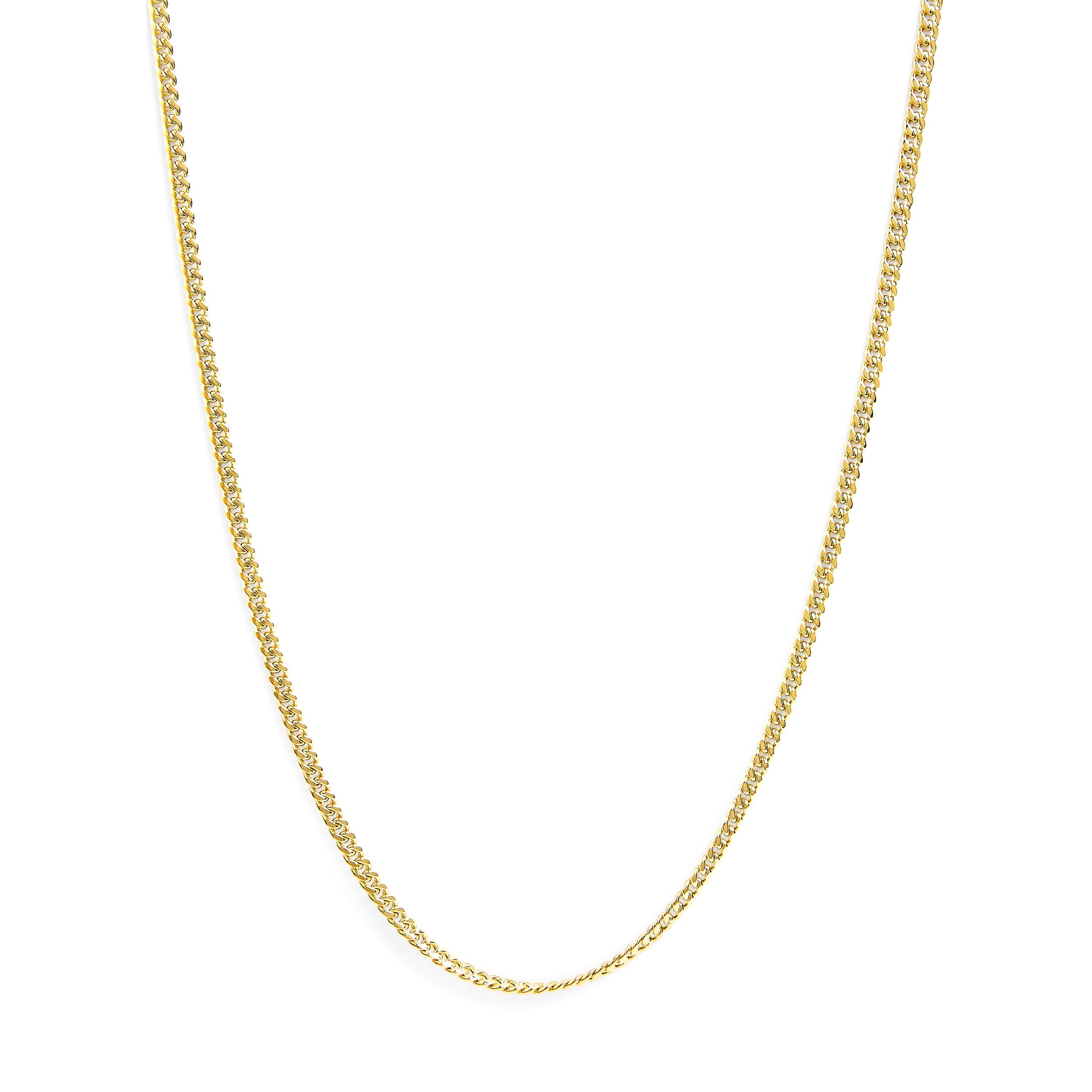Semi-Solid 14K Yellow Gold 4.5mm Miami Cuban Chain Necklace - Unisex Chain - 22 Inches DestGlow