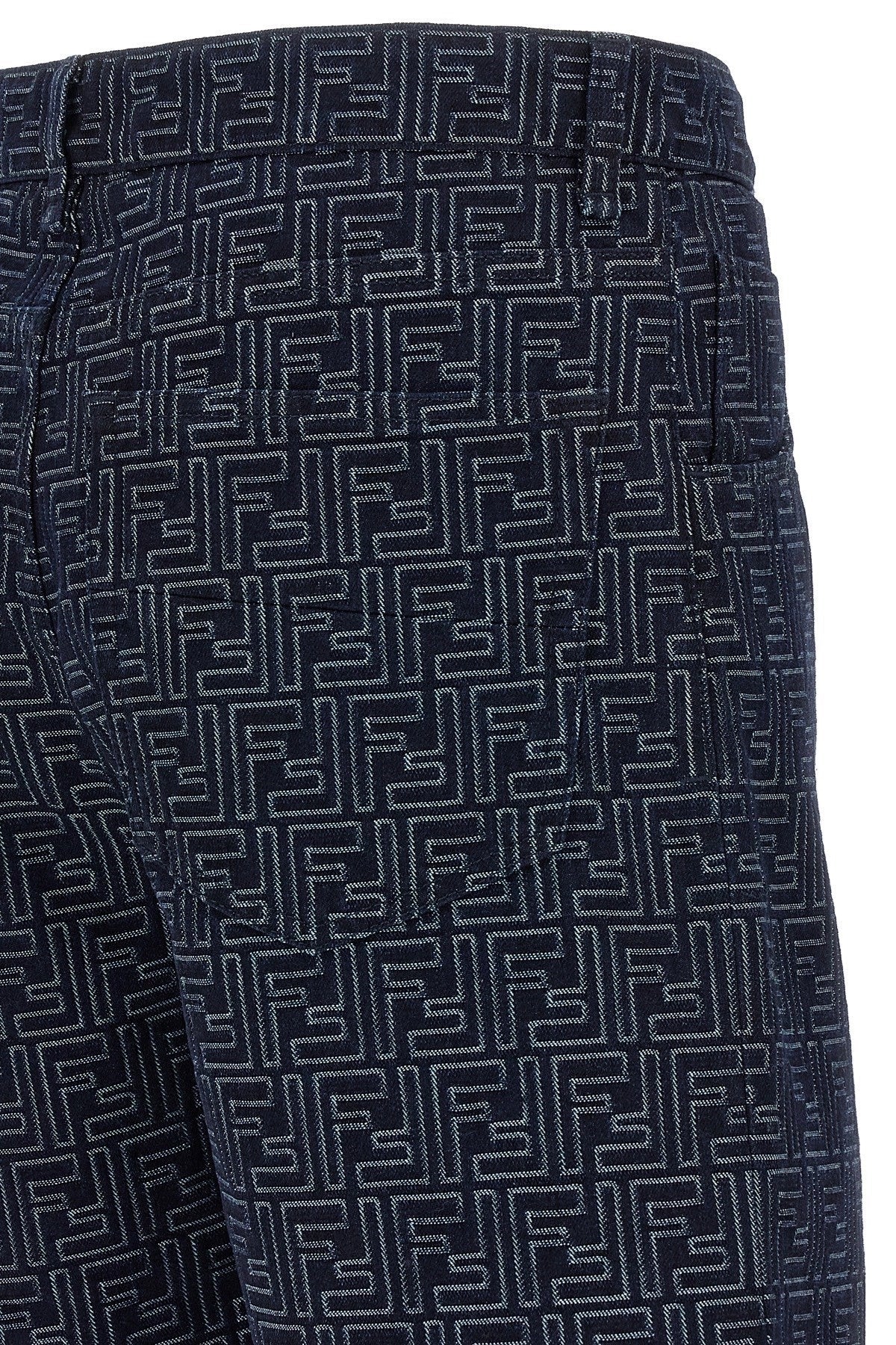 Fendi Men Bermuda Jeans Jacquard Ff DestGlow