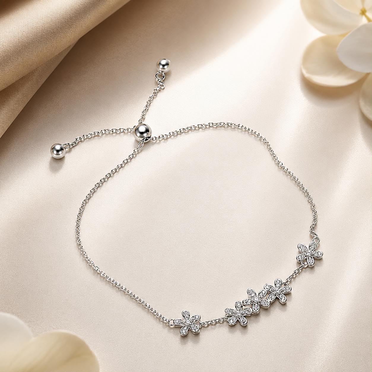 925 Sterling Silver Bracelet 22cm for Women DestGlow
