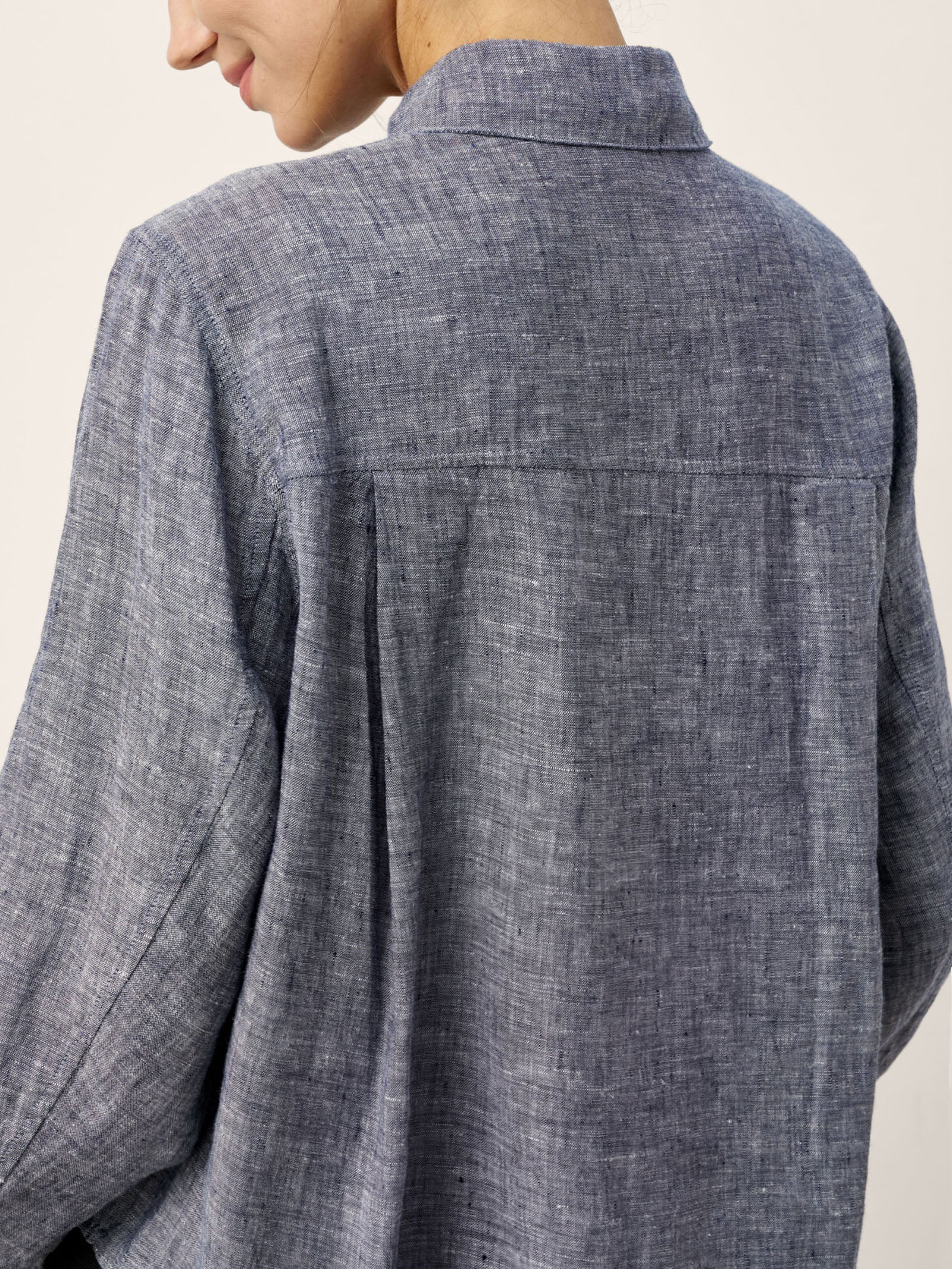 100% Linen Relaxed Drop Shoulder Pocket Shirt ASTER by LINTICO