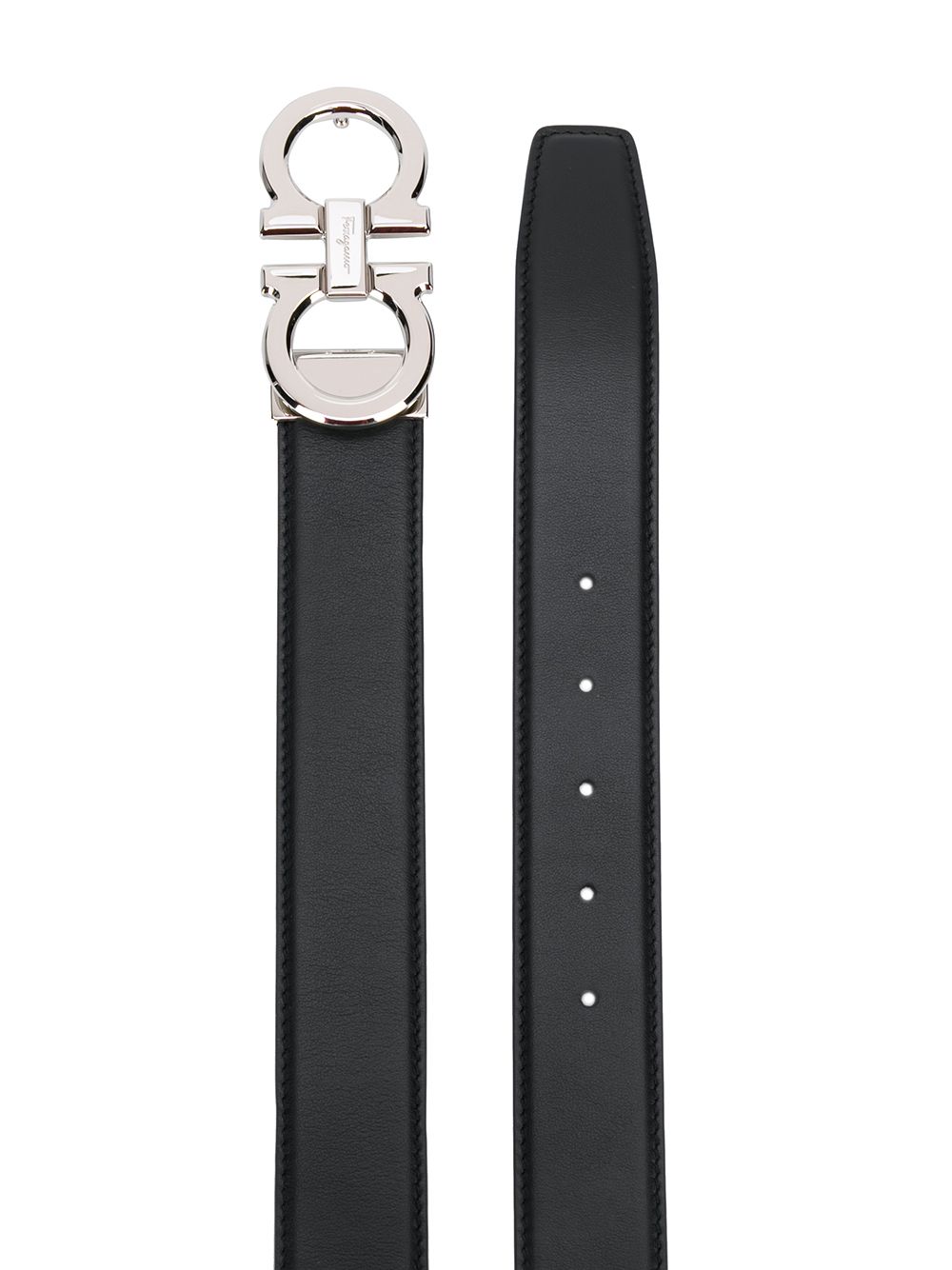 Ferragamo Men Polished Finish Gancini Reversible Belt by Luosophy