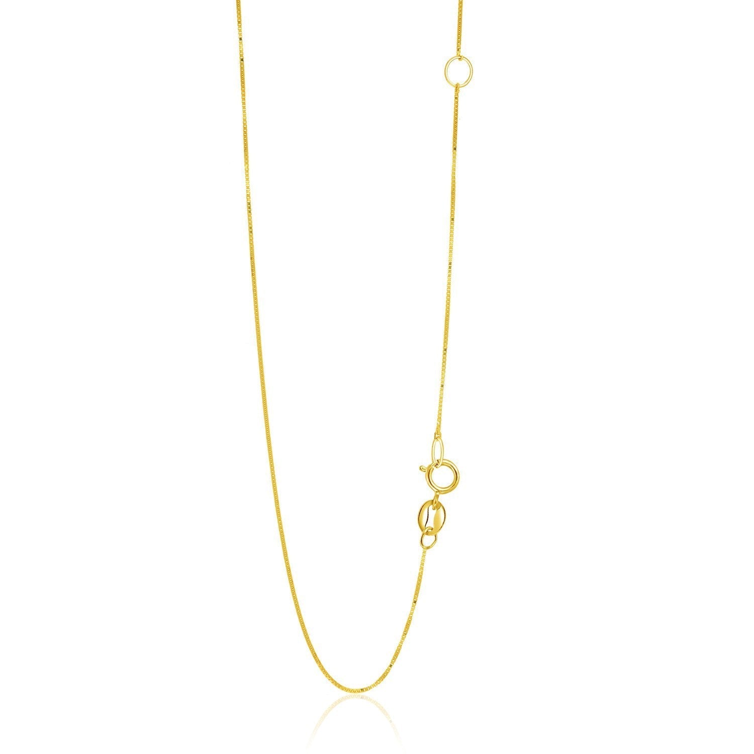14k Yellow Gold Adjustable Box Chain 0.6mm DestGlow