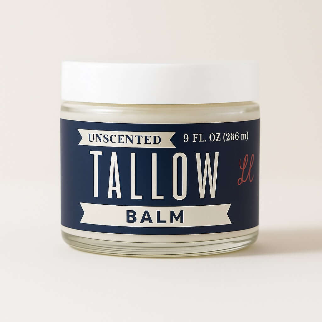 Unscented Tallow Skincare 9oz Trio - Whipped Moisturizer, Body Butter & Balm | Lady May Tallow by The Lady May