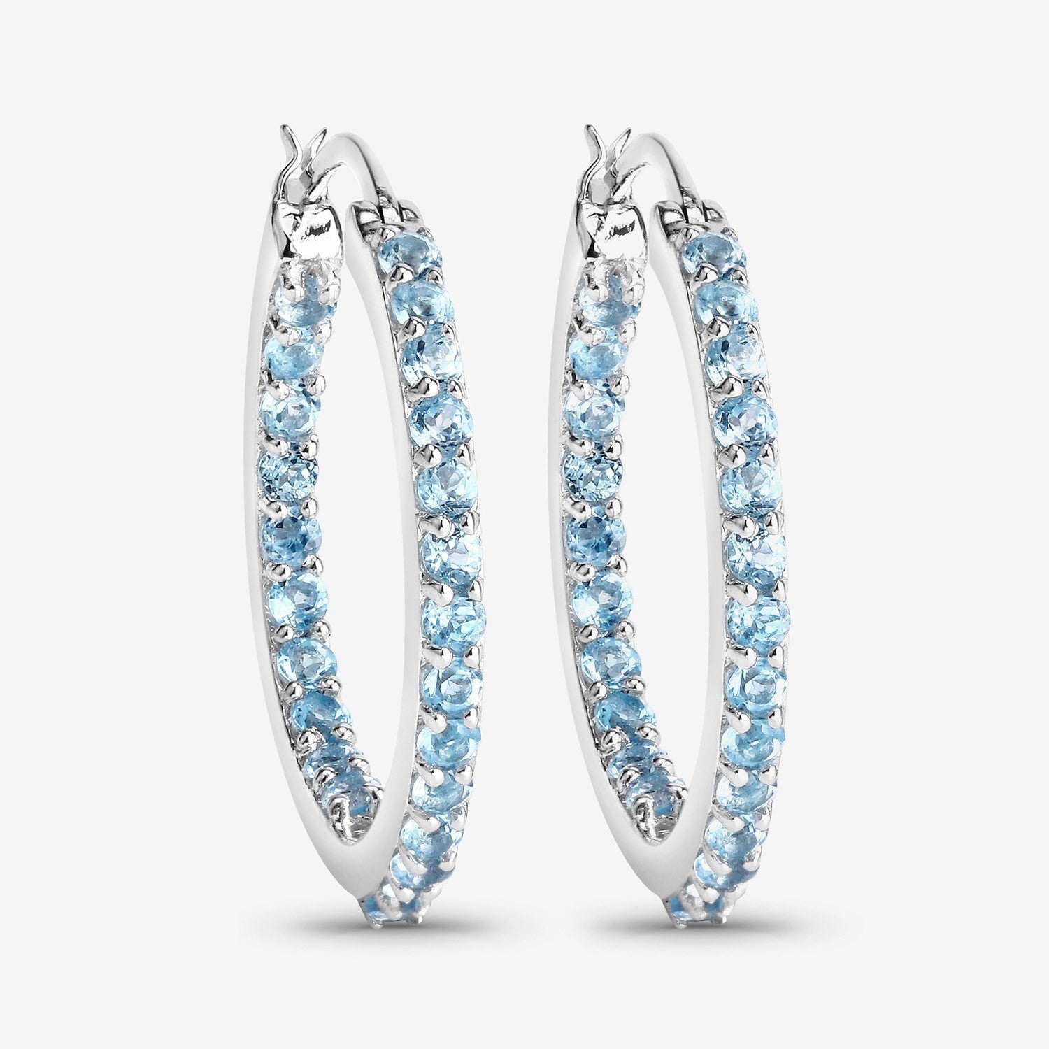 1.73 Carat Genuine Swiss Blue Topaz .925 Sterling Silver Earrings DestGlow