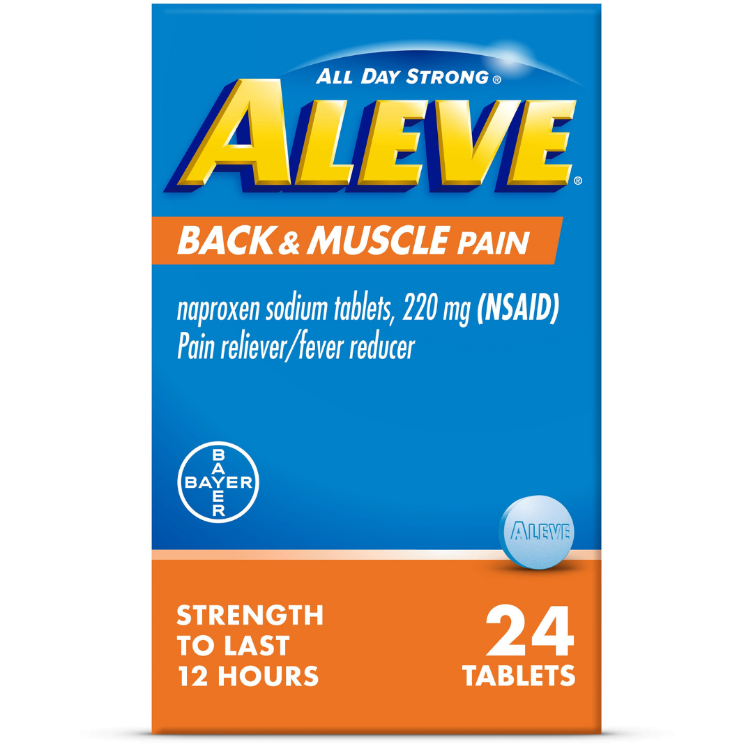 Aleve Back & Muscle Pain Naproxen Sodium Tablets (24 ct) DestGlow