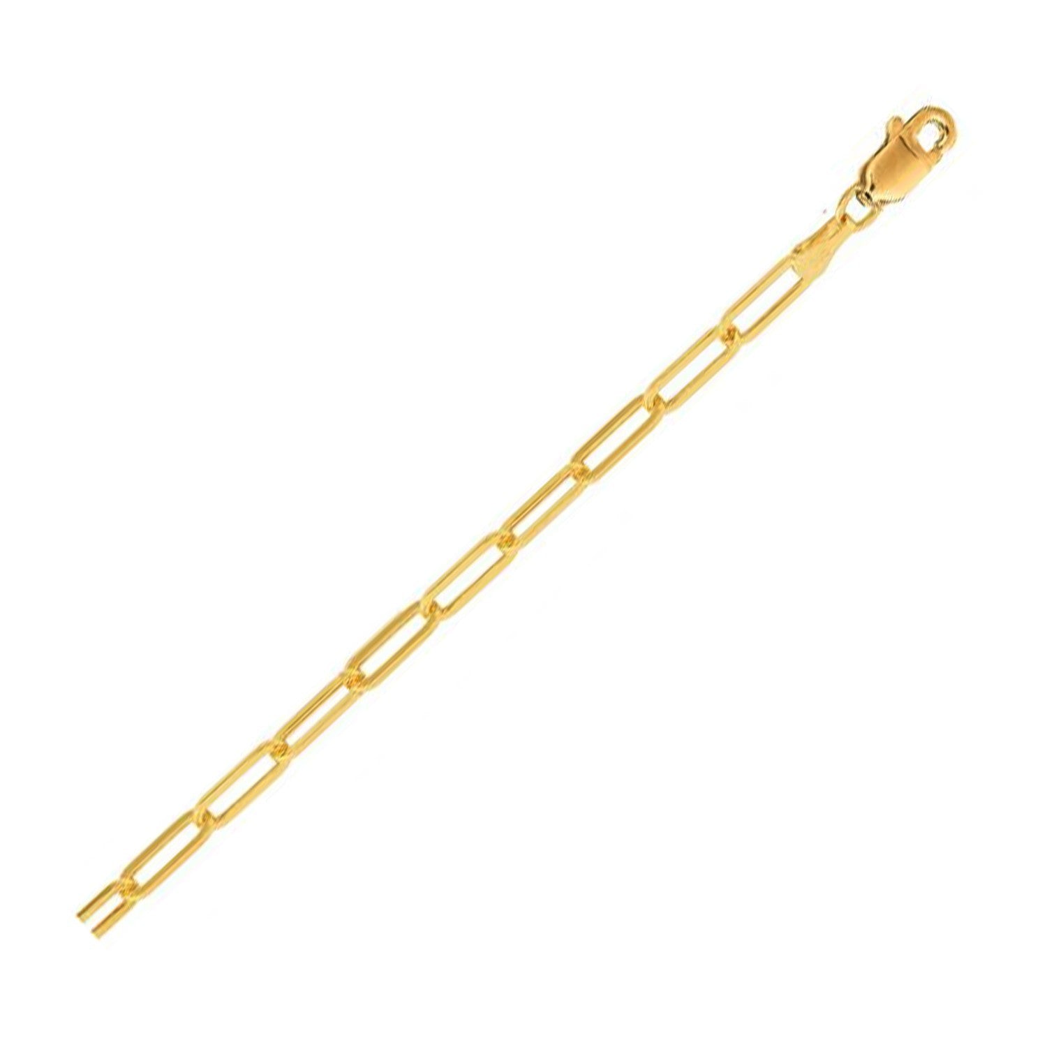 14K Yellow Gold Lite Paperclip Anklet (3.2mm) by Bids.com