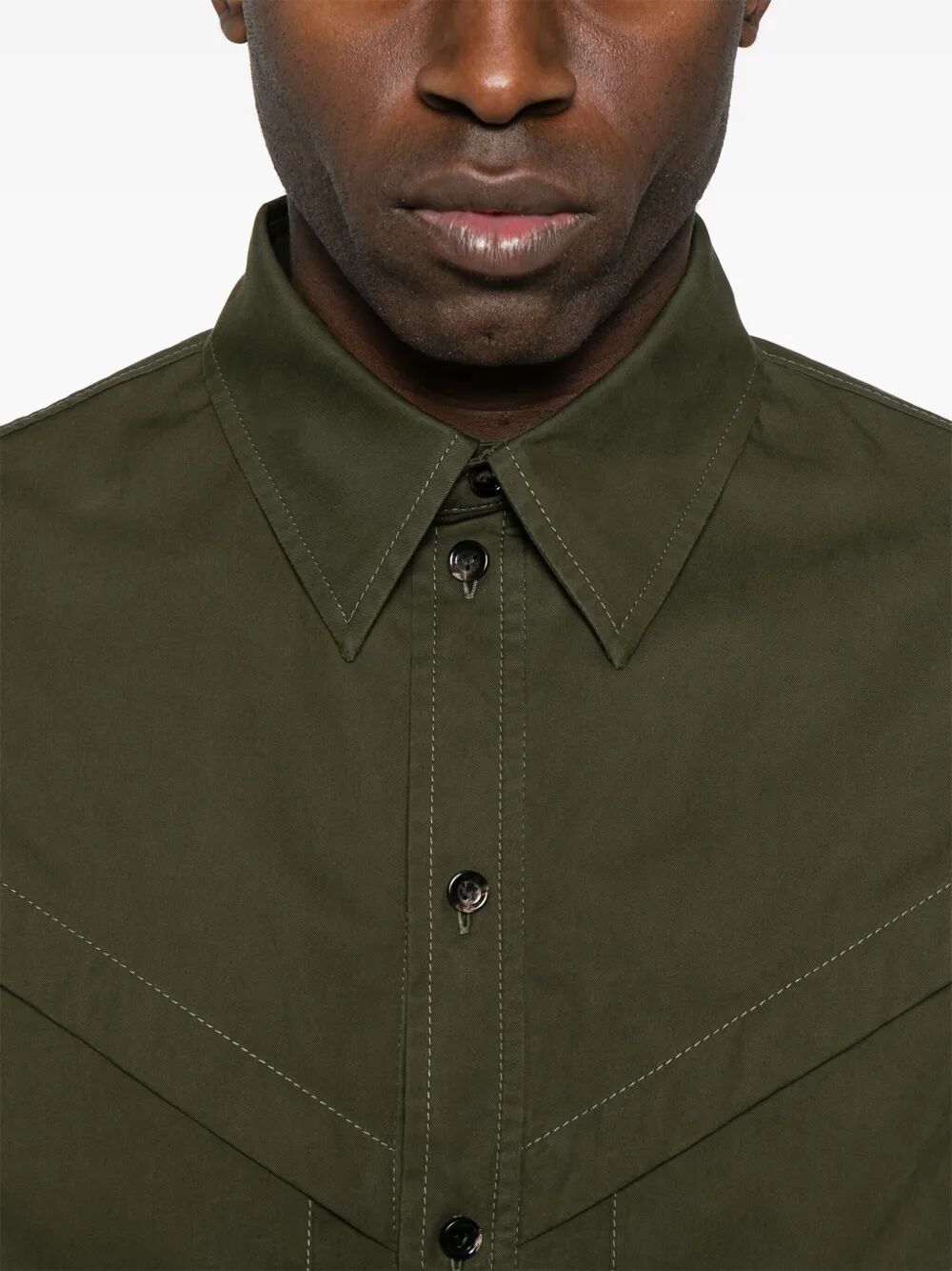 Bottega Veneta Men Light Cotton Twill Short Sleeved Shirt by Luosophy