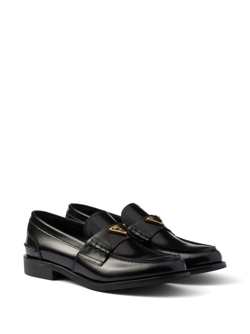 Prada Women Brushed Leather Loafers With Leather Band DestGlow