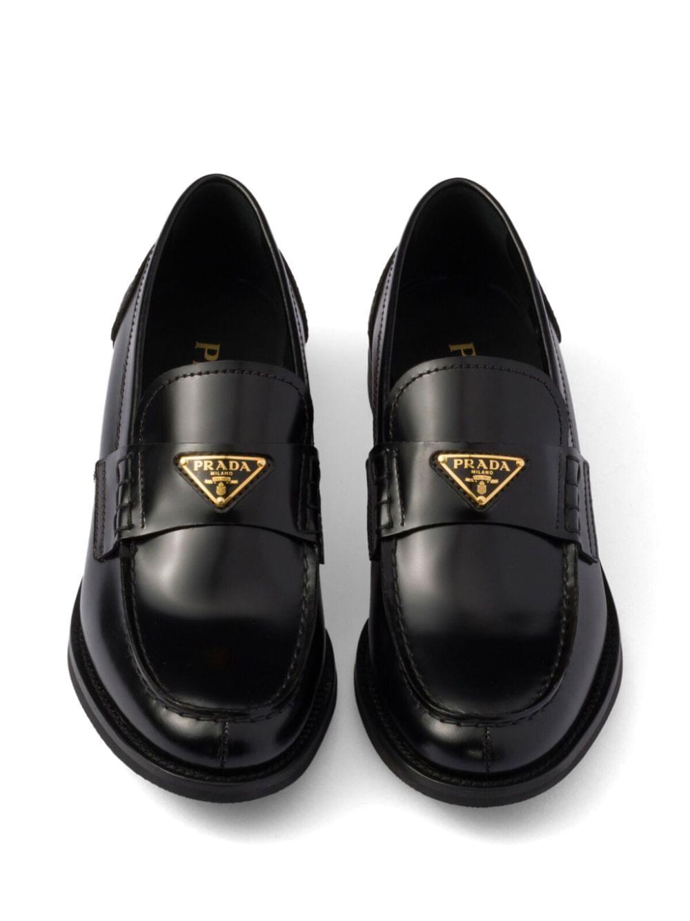 Prada Women Brushed Leather Loafers With Leather Band DestGlow