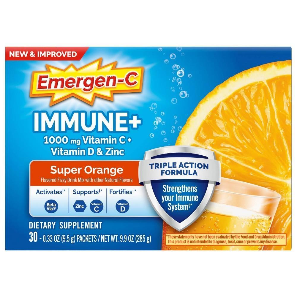 Emergen-C Vitamin C Fizzy Drink Mix, Super Orange – 1000mg – 30 Count by Pasteur Pharmacy