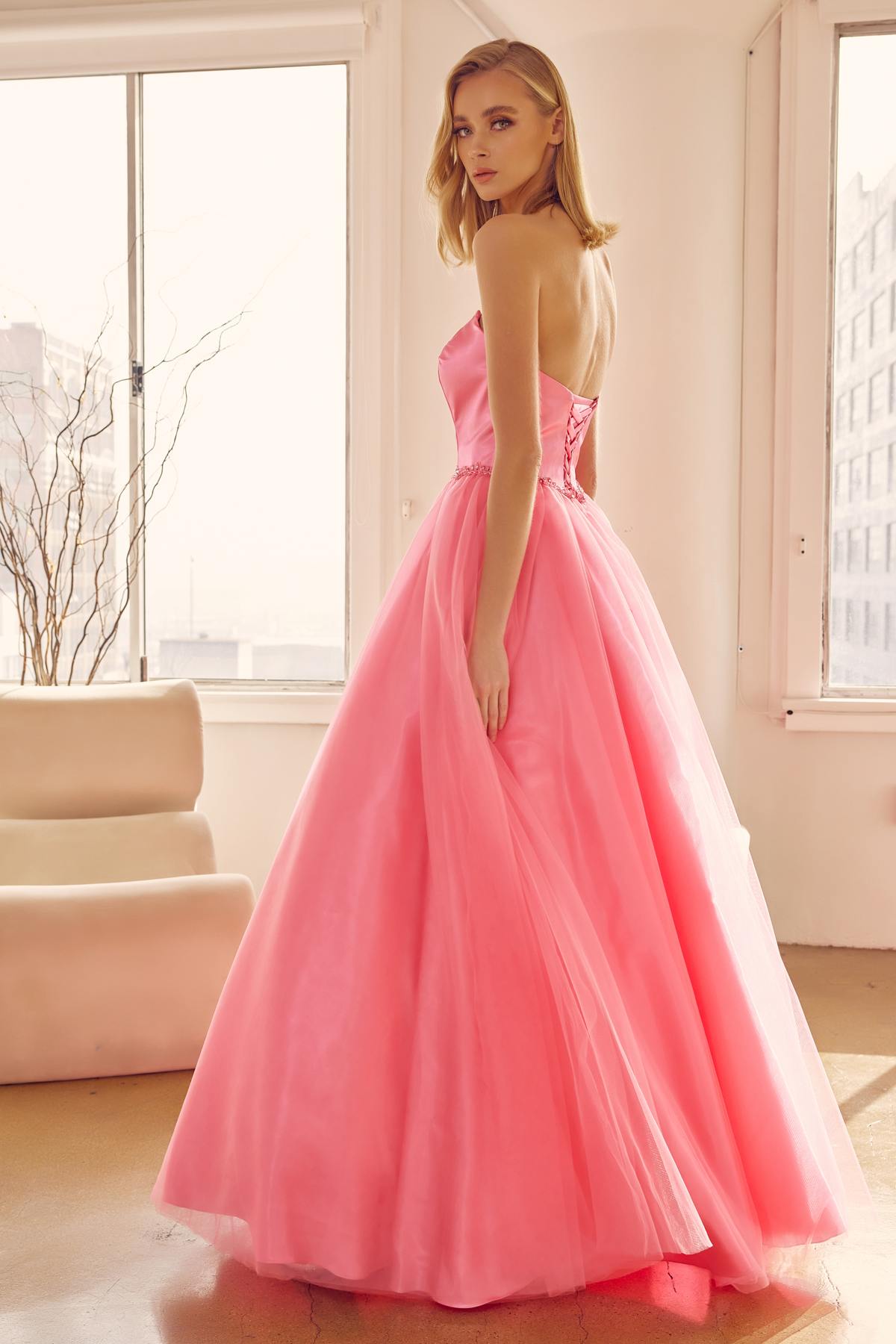 Juliet 265 Strapless A-Line Ball Gown Beaded Belt by DiscountDressShop